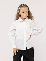 Рубашка с длинным рукавом для девочки цвет белый ЦБ-00221714
