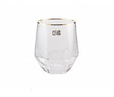 Набір склянок низьких Оленс Прозора бірюза 4 штуки 450 мл скло (FD006-1)