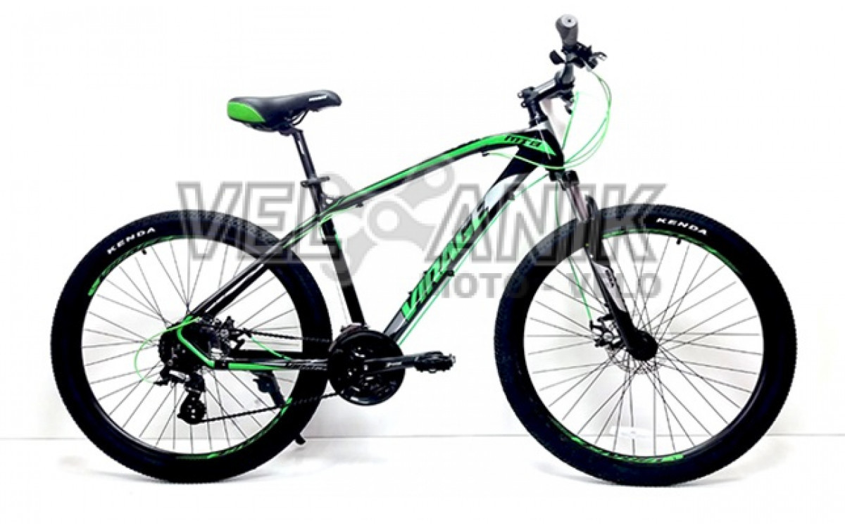 Велосипед 27,5" Virage PULSAR AM DD EF500 24spd (рама 17") чорно-сірий з салатним глянець