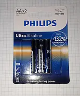 Батарейка LR6 AA Ultra комплект 2шт Alkaline Blister Philips
