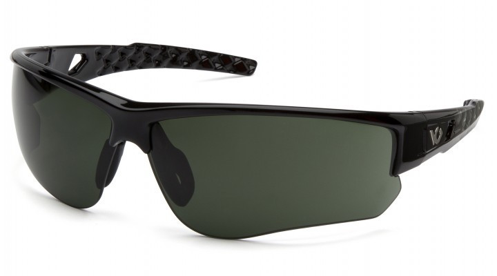Тактичні окуляри Venture Gear Atwater (forest gray) Anti-Fog, сіро-зелені у сріблястій оправі