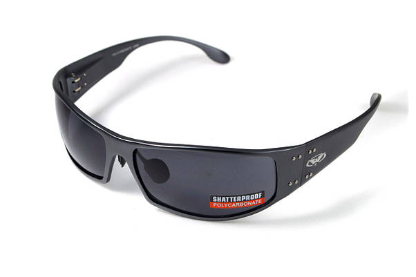 Захисні окуляри Global Vision Bad-Ass-2 GunMetal (gray), сірі у темній металевій оправі, фото 3
