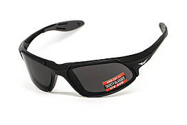 Захисні окуляри відкриті Global Vision Code-8 (gray), сірі у чорній матовій оправі