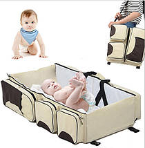 Сумка мама багатофункціональна переноска-ліжка для немовлят Baby room (20) Червоно-чорний, фото 6