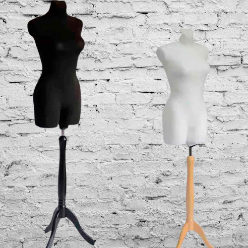 Манекен Кравецький Жіночий 50\44\XL Чорний Білий пінопластовий брючний на дерев'яній ніжці , для шиття, фото 1