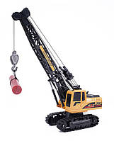 Дитячий гусеничний кран на радіокеруванні з рухомими елементами Жовтий