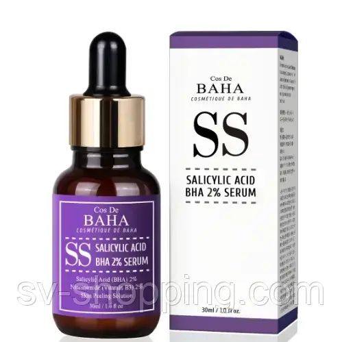 Саліцилова сироватка для проблемної шкіри Cos De BAHA BHA Salicylic Acid 2% Exfoliant Serum, 30 мл
