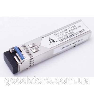 Модуль SFP Alistar Модуль SFP 1000BASE-BX 1SM WDM LC 20KM TX1310/RX1550nm DDM (SFP-1G-BX-U-L20)