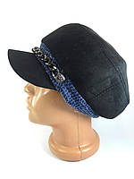 Кепка чорна жіноча зимова Жіночі кепки кепі кашкети з козирком осінь зима шапка-кепка утеплена чорний синій