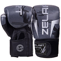 Боксерські рукавиці Zelart BO-2532 6-14 унцій чорно-сірий