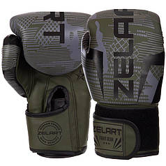 Боксерські рукавиці Zelart BO-2533 6-14 унцій чорно-зелений