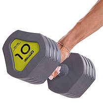 Гантель покриття TPU Zelart TA-2678-10 1шт 10кг сірий Код TA-2678-10, фото 3