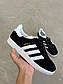 Чоловічі кросівки Adidas Gazelle Black/White (чорно-білі) низькі стильні замшеві кроси літо-осінь AS027, фото 2