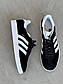 Чоловічі кросівки Adidas Gazelle Black/White (чорно-білі) низькі стильні замшеві кроси літо-осінь AS027, фото 7