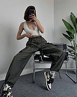 YB_Женские стильные плащевые штаны (брюки) Карго Арт. 052А320 Хаки, 44/46