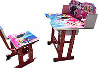 Парта дитяча зі стільцем з регульованою висотою рожевий