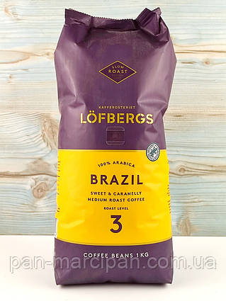 Кава зернова Lofbergs Brazil 100% Arabica 1 кг Швеція