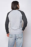 Батник чоловічий сірого кольору з написом 161107L, фото 3