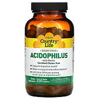 Пробиотик ацидофилус с пектином Country Life "Acidophilus with Pectin" (250 таблеток)
