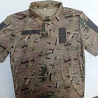 Тактическая летняя футболка Поло Цвет мультикам CoolMax под шеврон. 54