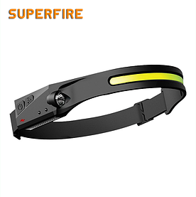 Ліхтар налобний сенсорний акумуляторний HL65 SuperFire 60-350 Lumen IPX4