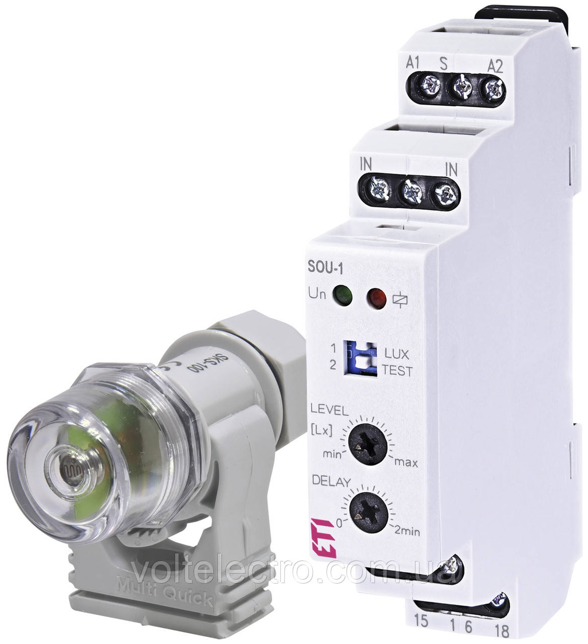 Сутінкове реле SOU-1 UNI 12-240 AC/DC (16А) IP56 з сенсором