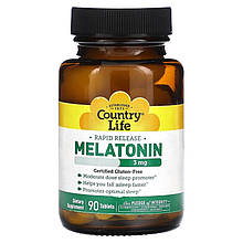 Мелатонін Country Life "Melatonin" 3 мг (90 таблеток)