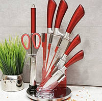 Набор кухонных ножей Edenberg EB-3616 9 предметов красный c