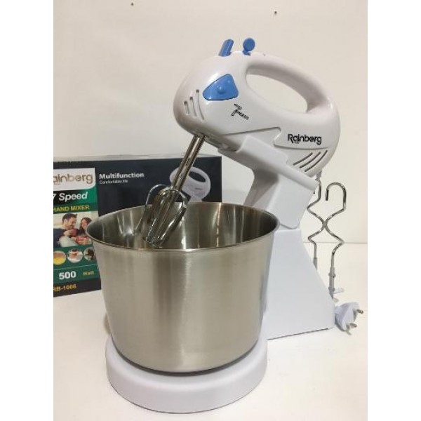 Міксер кухонний 2 л Rainberg RB-1006 2 в 1 500 W на 7 швидкостей, фото 1