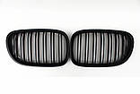 Решітки радіатора BMW 7 F01 F02 F03 F04 M Performance чорні глянцеві двореберні ніздрі БМВ, фото 2