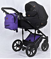 Дитяча коляска 2 в 1 Angelina Amica Electro чорний +фіолетовий