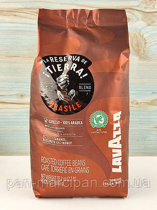 Кава зернова Lavazza Tierra Brasile Espresso 100% arabica 1кг Італія