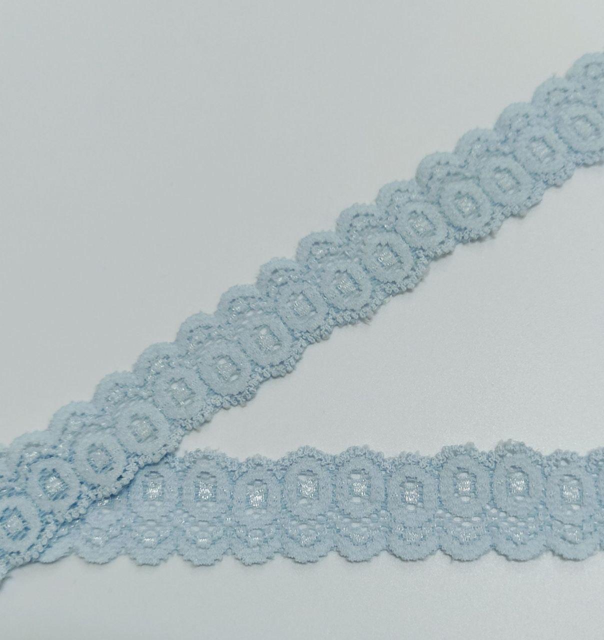 Мереживо стрейч світло блакитне ширина 2,5см, фото 1