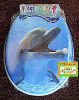Сиденье мягкое с крышкой для унитаза Aqua Fairy "Дельфин"