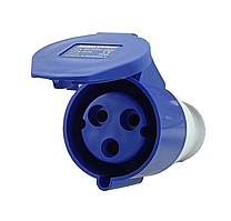 Розетка силова TNSy 223 переносна 2P+PE 32А 220В IP44, Techno Systems, біло-синя