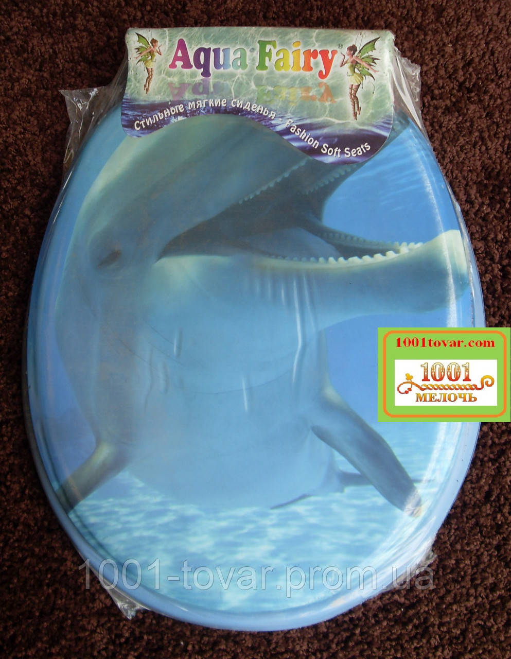 Сиденье мягкое с крышкой для унитаза Aqua Fairy "Дельфин большой" - фото 1 - id-p334690728