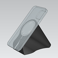 Подставка телефона для iPhone 12, 13 и 14 с магнитом пластиковая черная с функцией беспроводной зарядки