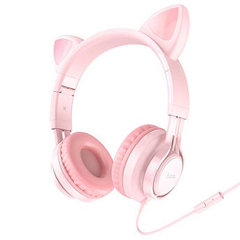 Навушники Hoco дротові з котячими вушками W36 Cat Ear W36 Pink