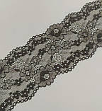 Мереживо стрейч сіро коричневе ширина 8см, фото 2