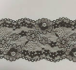 Мереживо стрейч сіро коричневе ширина 8см, фото 4