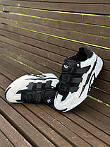 Чоловічі кросівки Adidas Niteball Black Grey Взуття для хлопців Адідас Найтбол сірі з чорним замша, фото 3