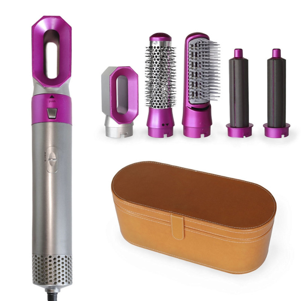 Фен стайлер 5 в 1 в подарунковій коробці HAIR BRUSH щітка з насадками для завивки та укладання волосся, фото 1