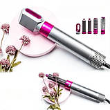 Фен стайлер 5 в 1 в подарунковій коробці HAIR BRUSH щітка з насадками для завивки та укладання волосся, фото 4