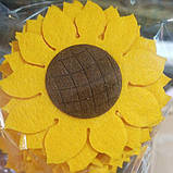 Брошка квітка соняшника з фетру 7 см, фото 4