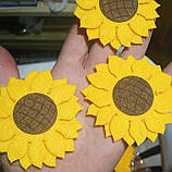 Брошка квітка соняшника з фетру 7 см, фото 5