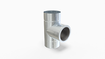 Димохідний трійник 87° сендвіч ø120/180 0,5мм AISI 201 нержавійка/оцинковка