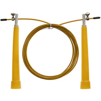 Скакалка швидкісна Кросфіт зі сталевим тросом GI-4952 довжина троса 2,75 метра Жовтий