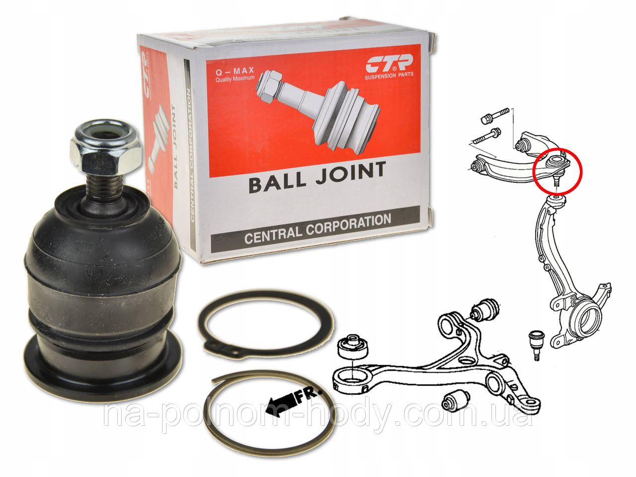 Кульова опора верхня HONDA ACCORD CL7 03-06 / ACURA TSX 04-05 (CTR)