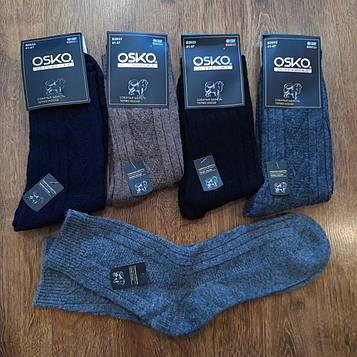 Чоловічі махрові шкарпетки,собача вовна "OSKO" 41-47 Art: 2603 / 12 пар