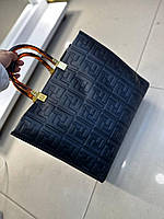 Женская сумка Fendi Фенди черная, брендовая сумка, сумки кожа, шопер, шоппер, вместительная сумка